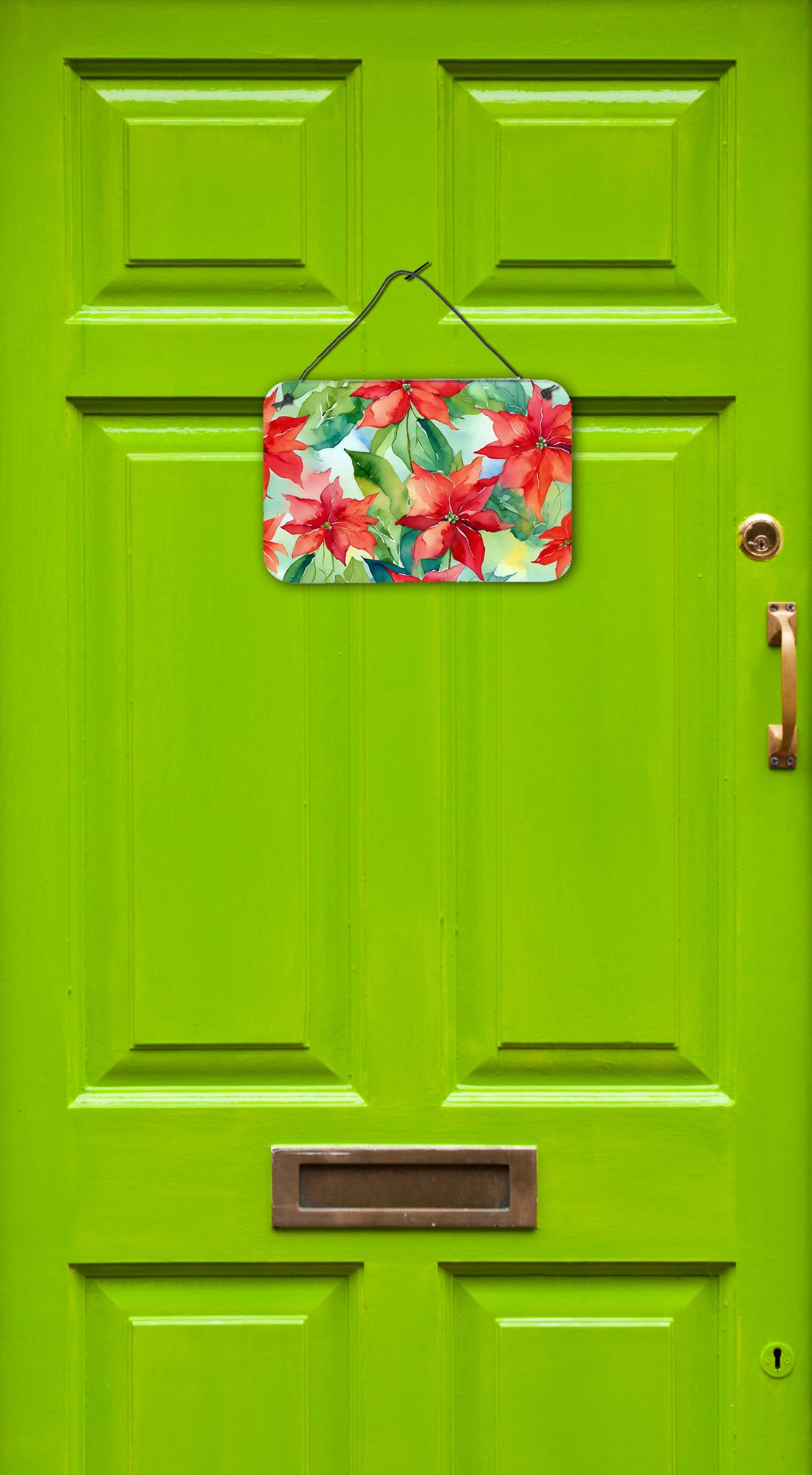 Poinsettias in Watercolor Wall or Door Hanging Prints