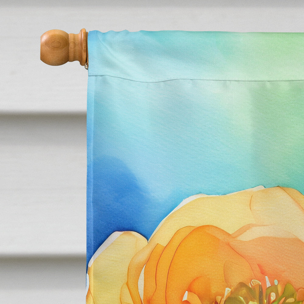 Ranunculus in Watercolor House Flag