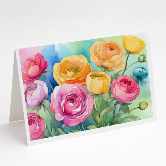Buy this Ranunculus in Watercolor Greeting Cards Pack of 8