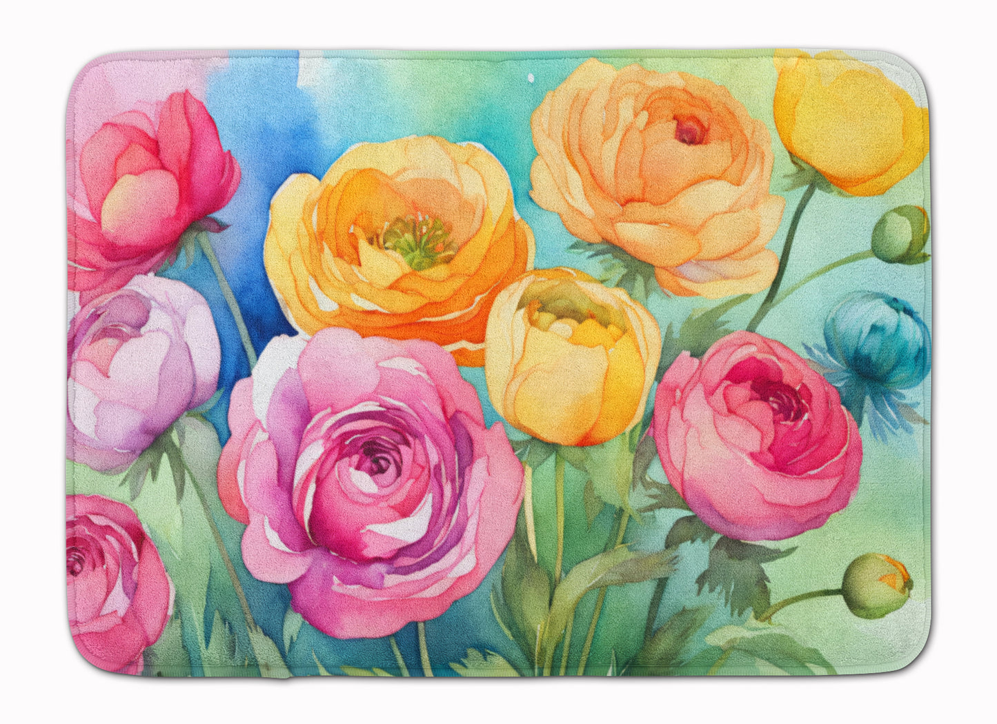 Buy this Ranunculus in Watercolor Memory Foam Kitchen Mat