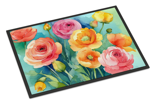 Buy this Ranunculus in Watercolor Doormat