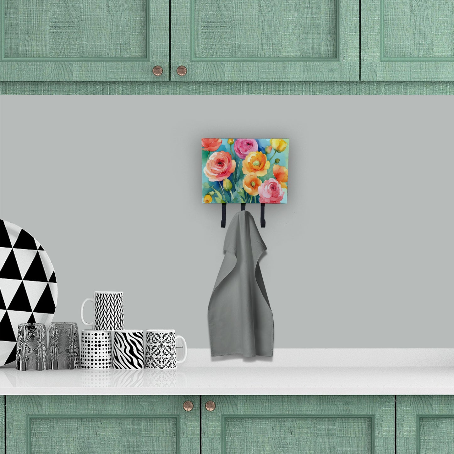 Ranunculus in Watercolor Leash or Key Holder