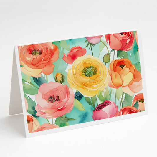Buy this Ranunculus in Watercolor Greeting Cards Pack of 8