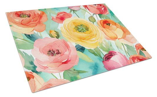 Buy this Ranunculus in Watercolor Glass Cutting Board