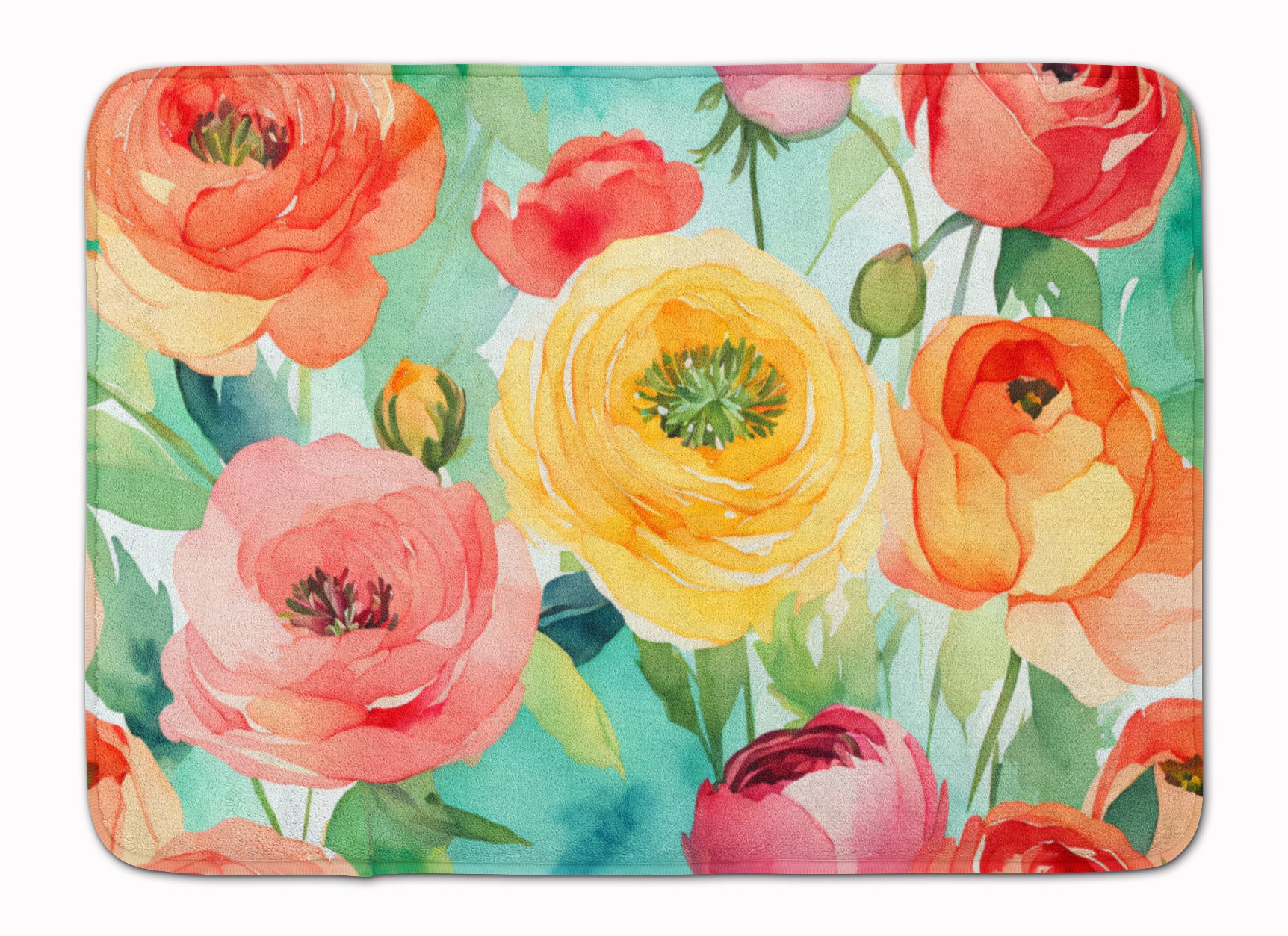 Buy this Ranunculus in Watercolor Memory Foam Kitchen Mat