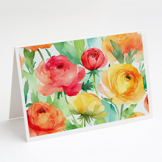 Buy this Ranunculus in Watercolor Greeting Cards Pack of 8