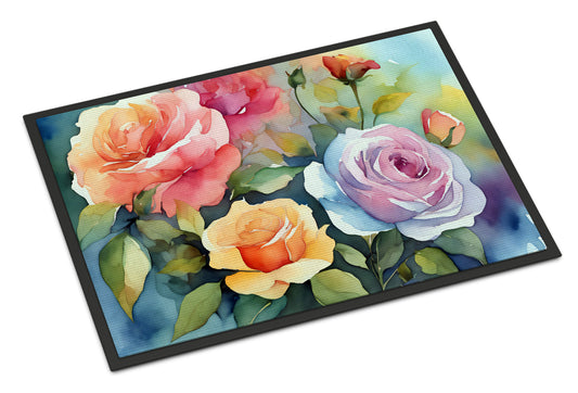 Buy this Roses in Watercolor Doormat