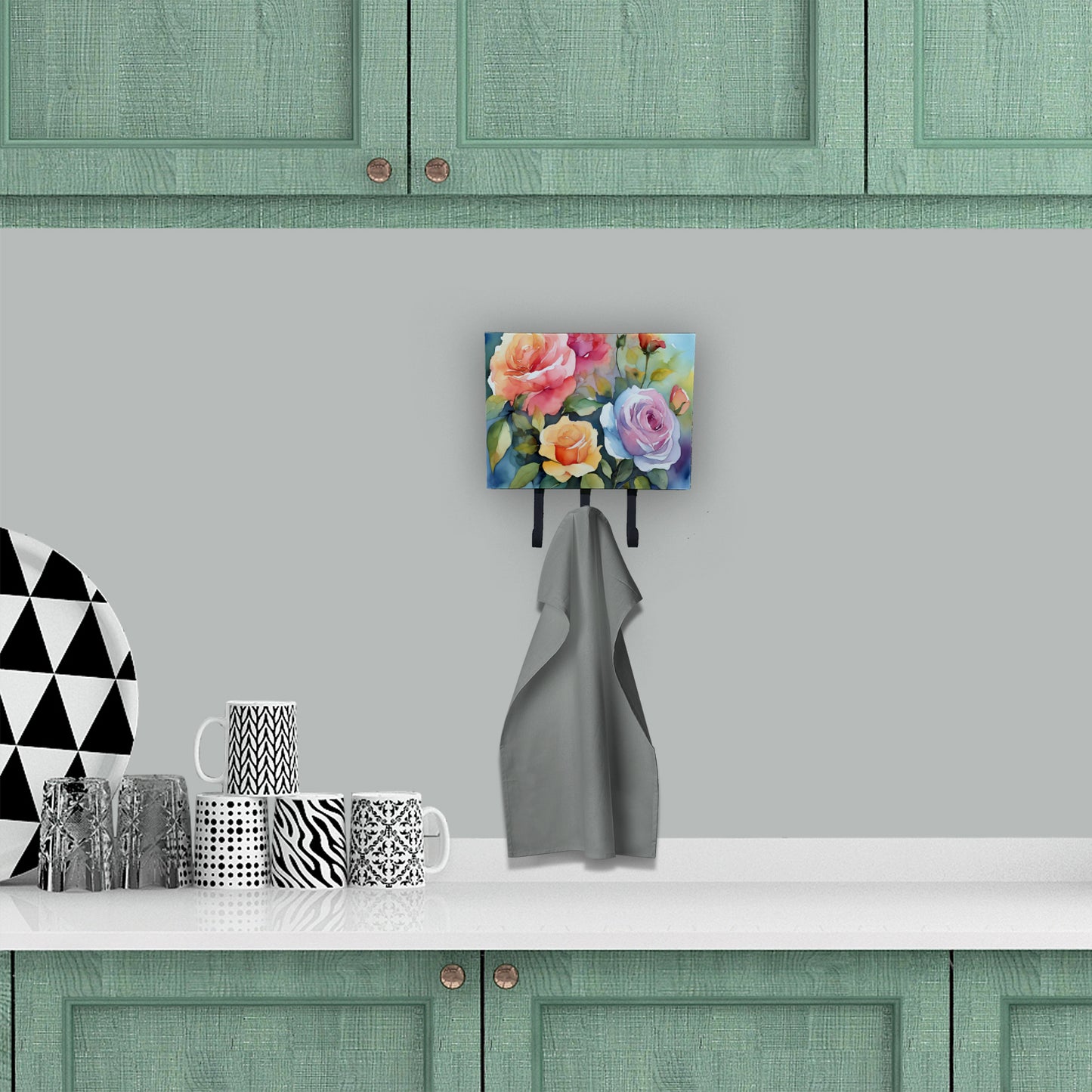 Roses in Watercolor Leash or Key Holder