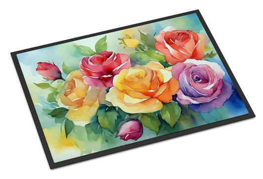 Buy this Roses in Watercolor Doormat