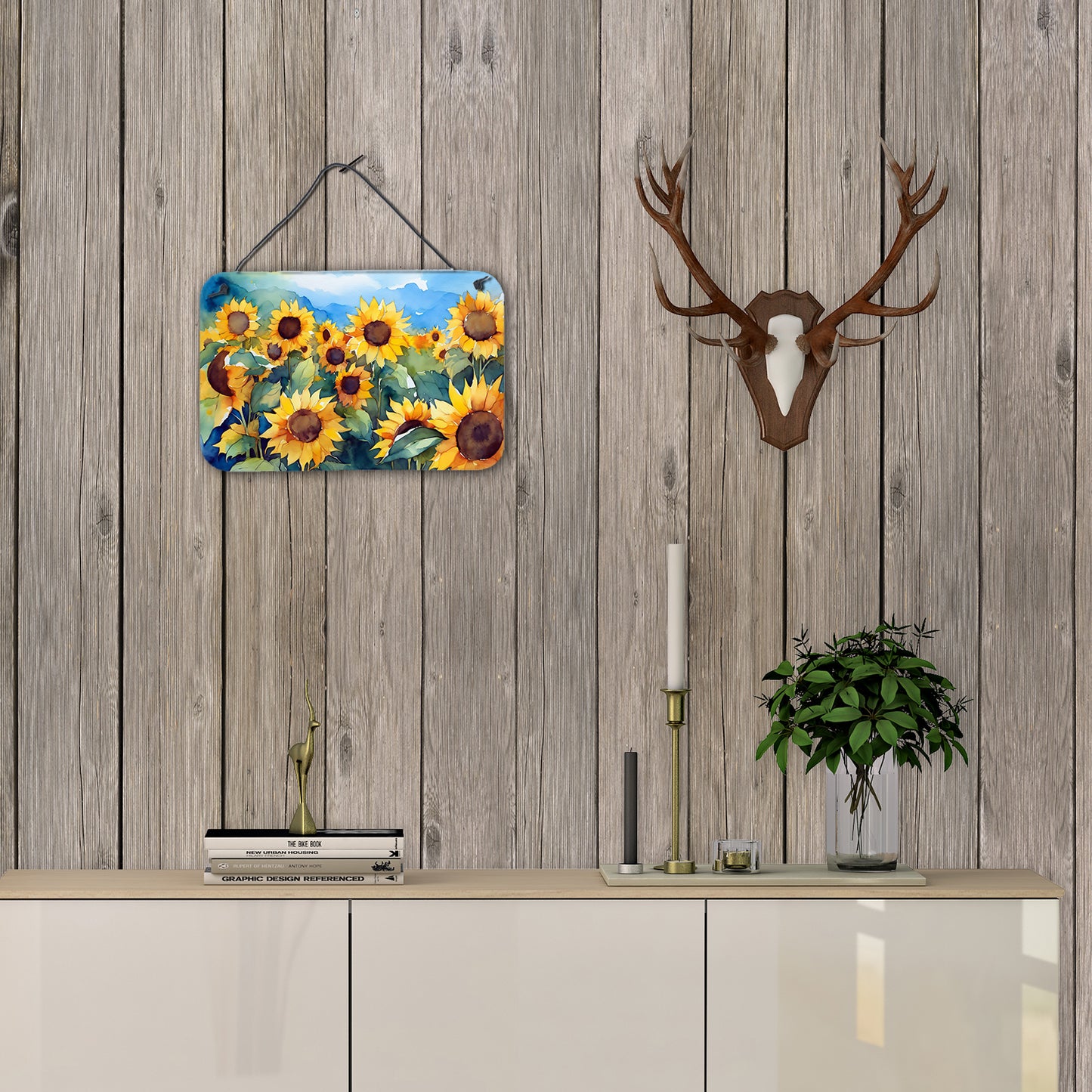 Sunflowers in Watercolor Wall or Door Hanging Prints