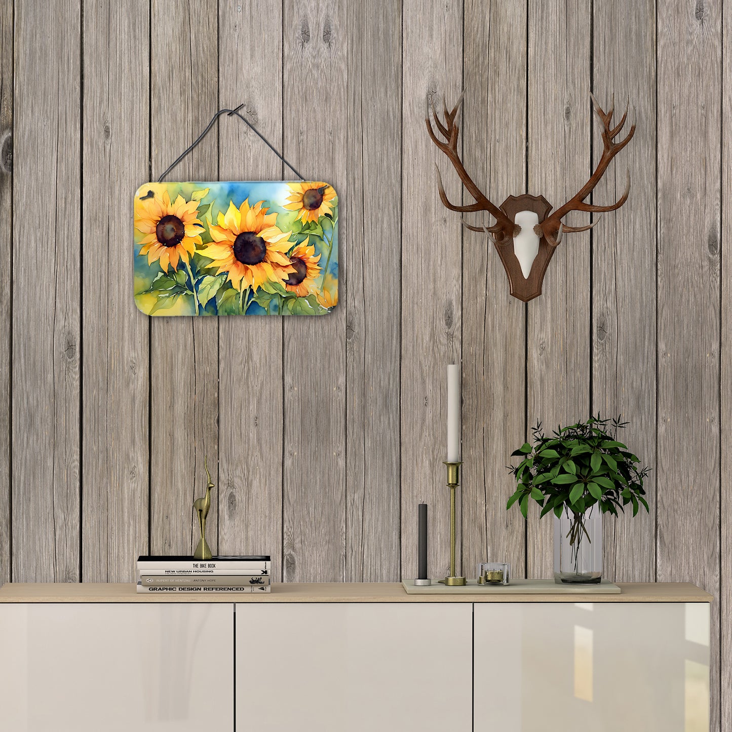 Sunflowers in Watercolor Wall or Door Hanging Prints