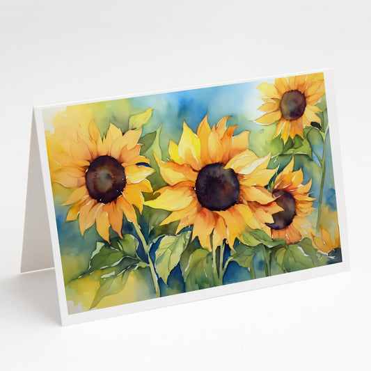 Buy this Sunflowers in Watercolor Greeting Cards Pack of 8