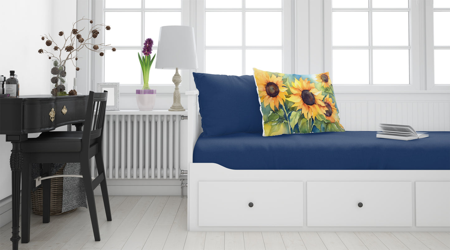 Sunflowers in Watercolor Standard Pillowcase