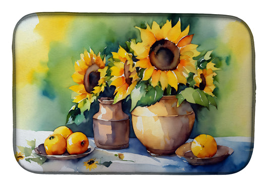 Buy this Sunflowers in Watercolor Dish Drying Mat