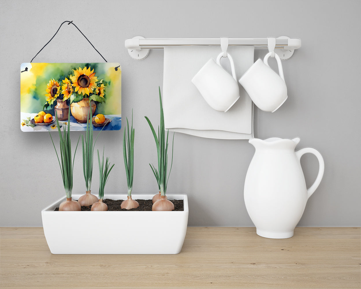 Sunflowers in Watercolor Wall or Door Hanging Prints