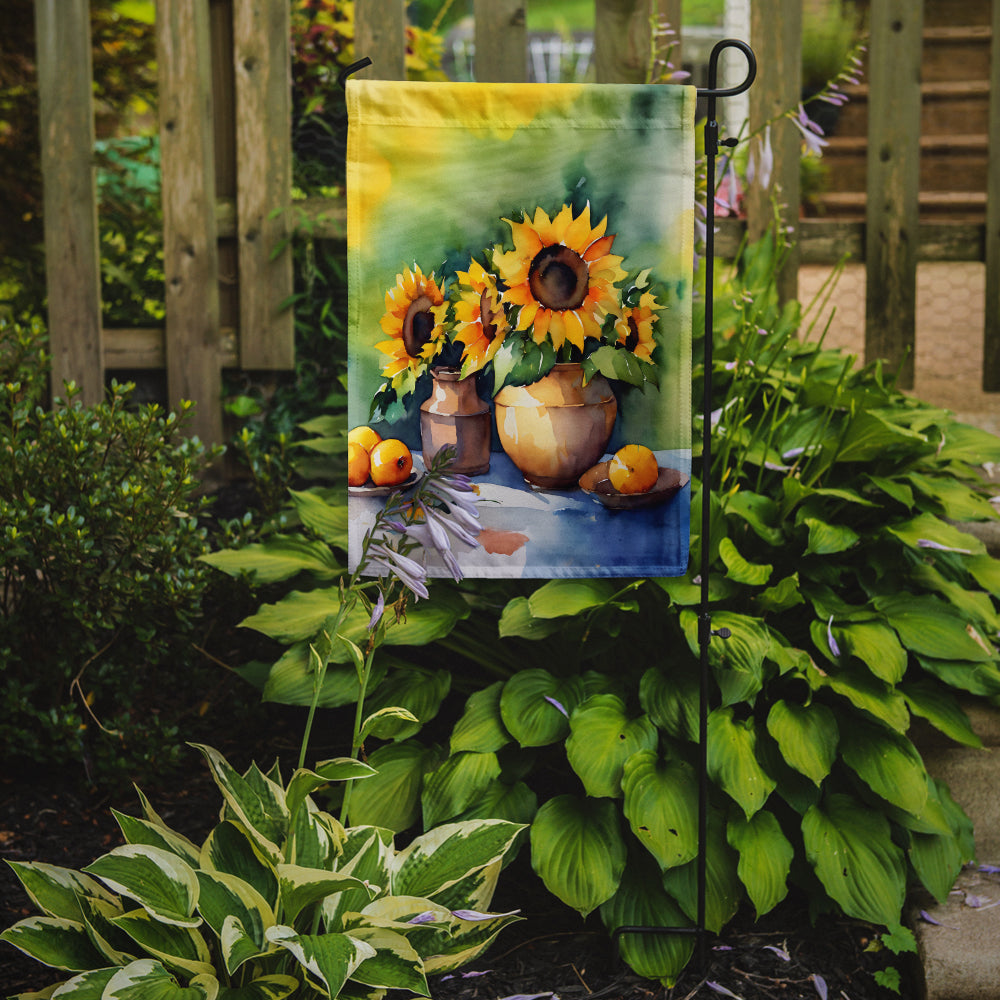 Sunflowers in Watercolor Garden Flag