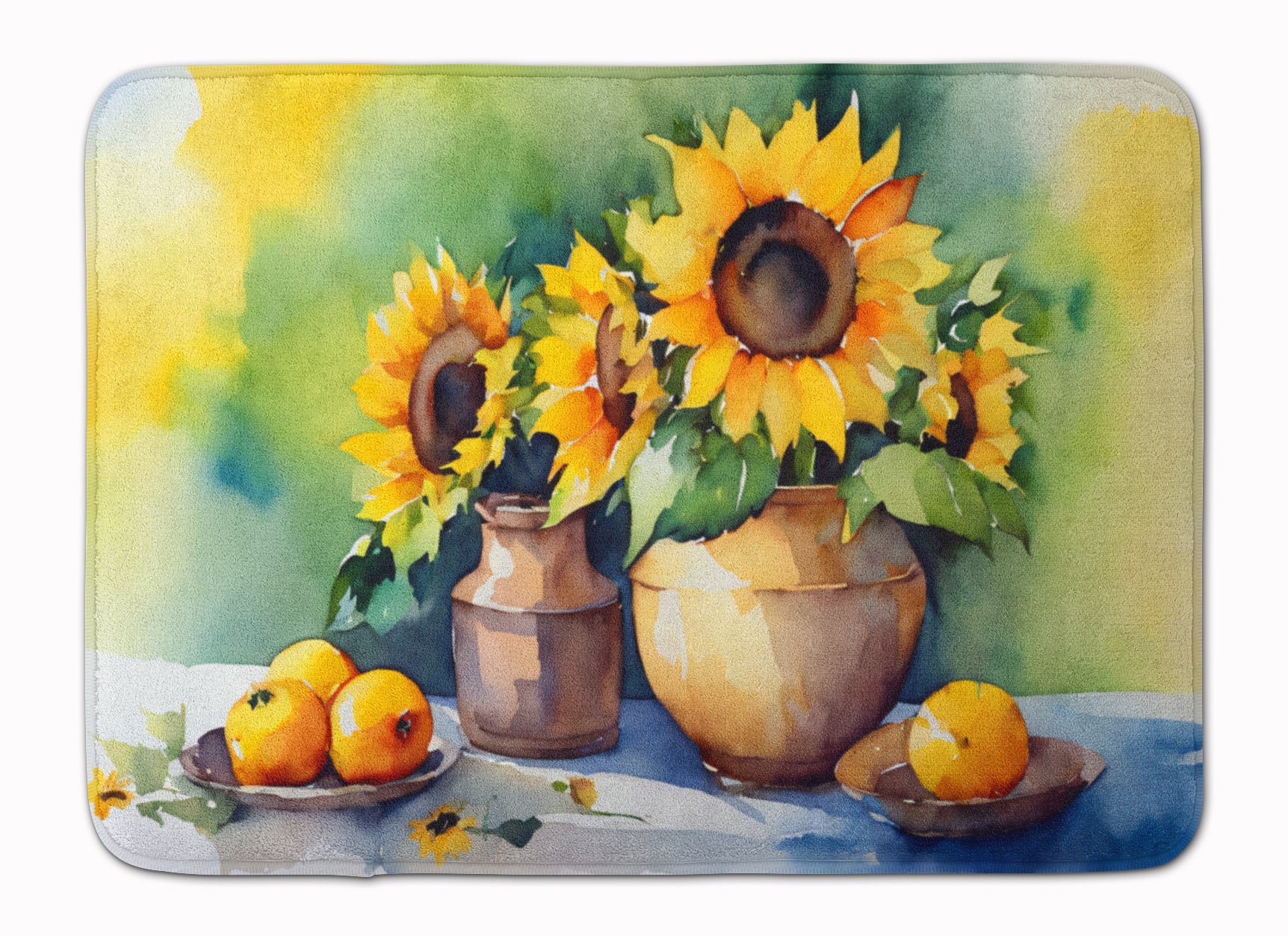 Buy this Sunflowers in Watercolor Memory Foam Kitchen Mat