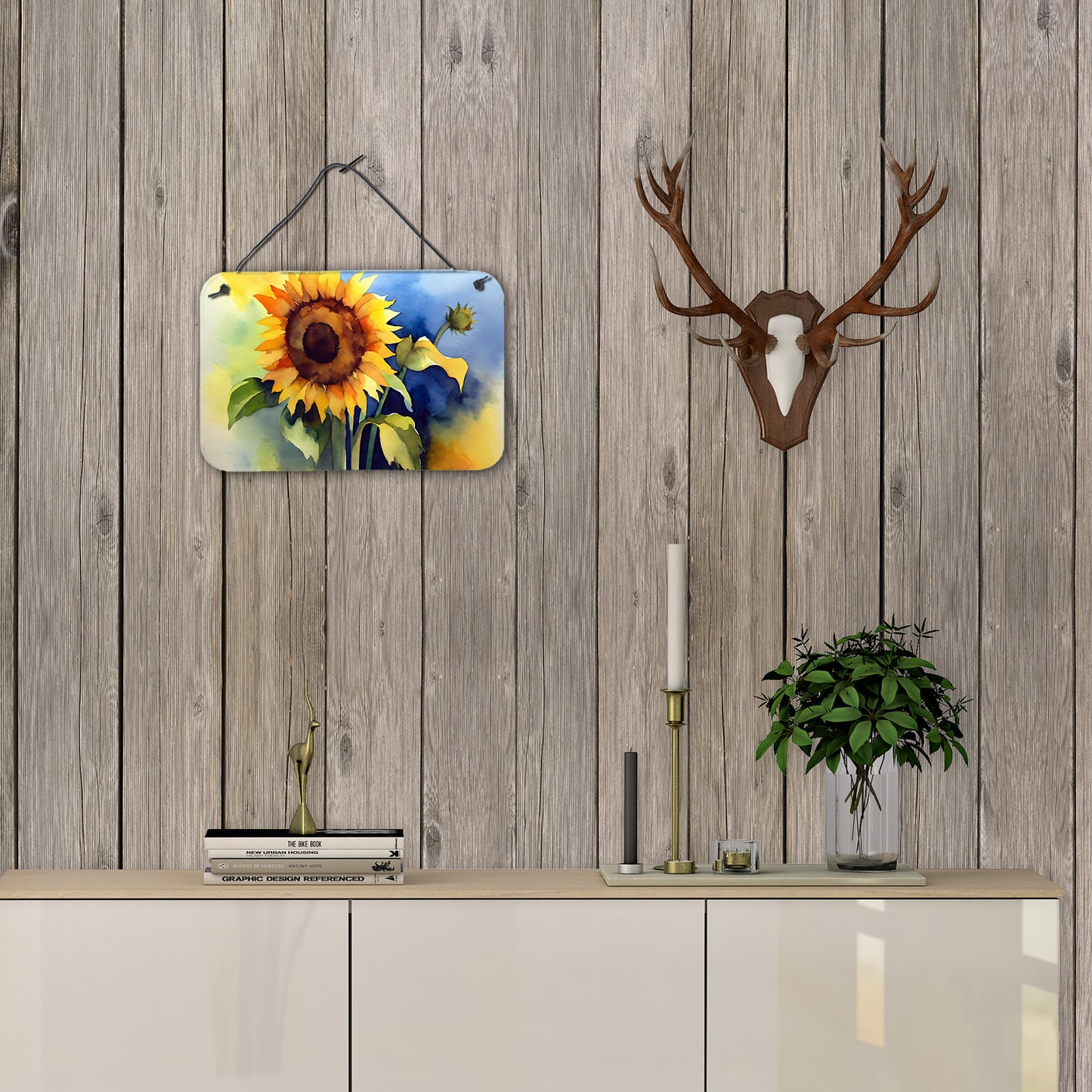 Sunflowers in Watercolor Wall or Door Hanging Prints