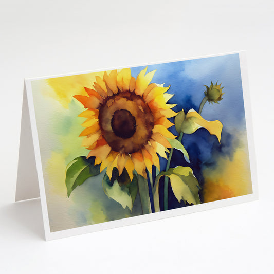 Buy this Sunflowers in Watercolor Greeting Cards Pack of 8