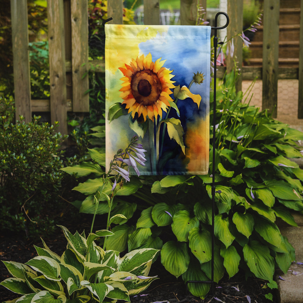 Sunflowers in Watercolor Garden Flag