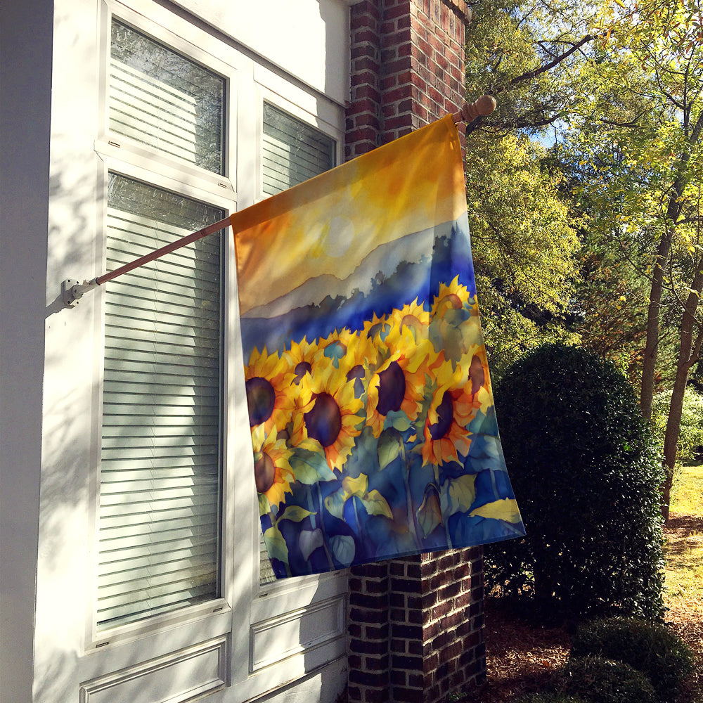 Sunflowers in Watercolor House Flag