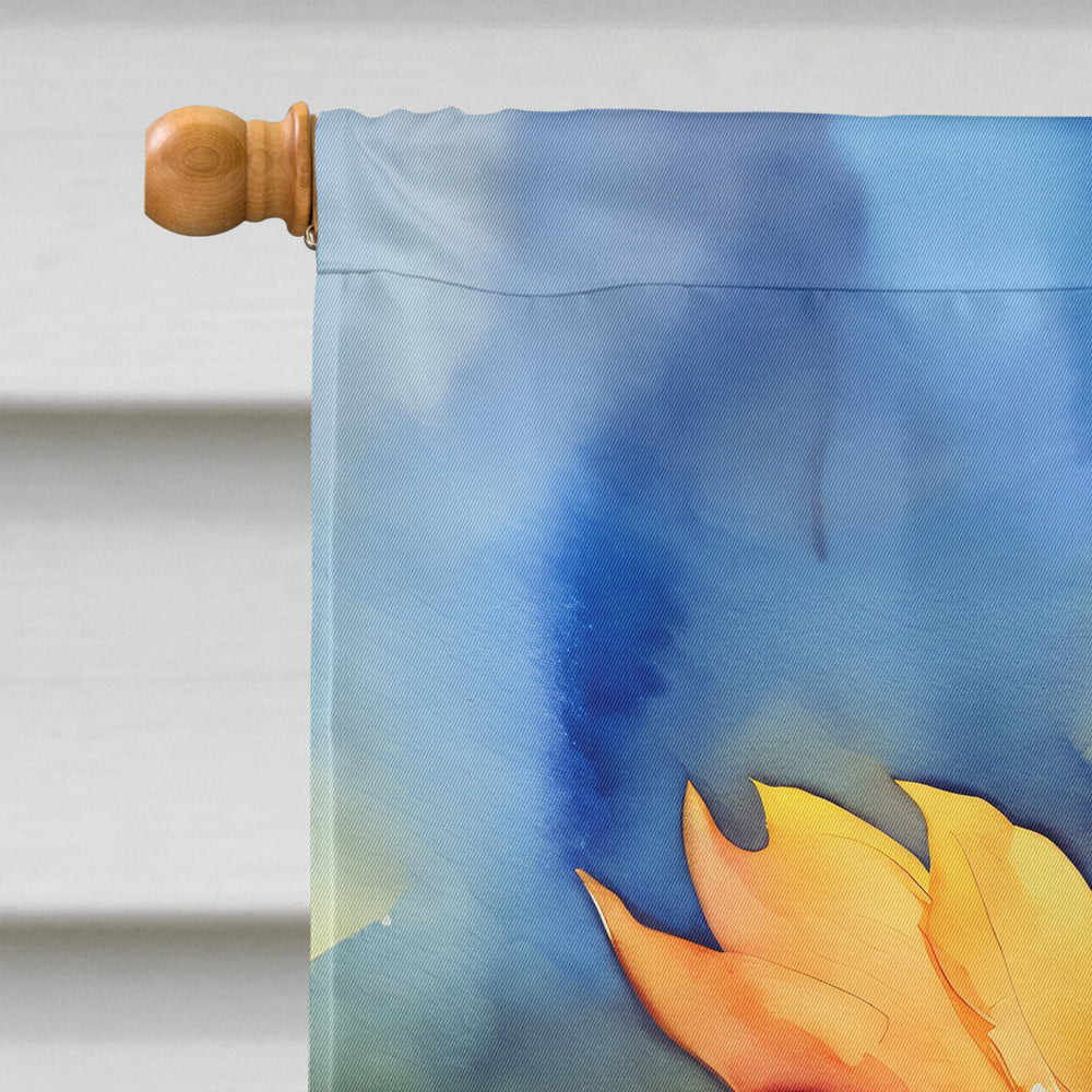 Sunflowers in Watercolor House Flag