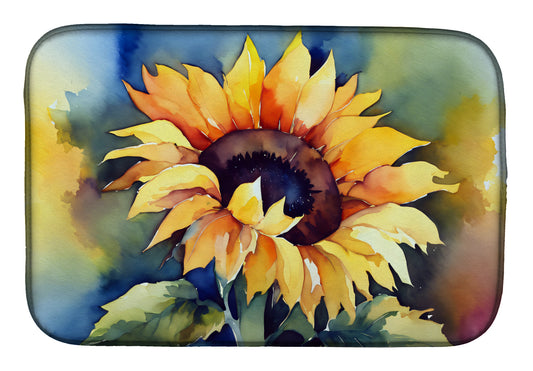 Buy this Sunflowers in Watercolor Dish Drying Mat