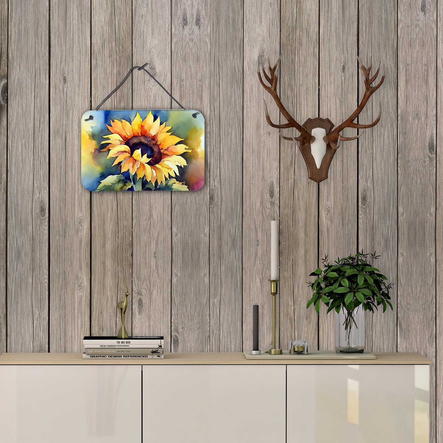 Sunflowers in Watercolor Wall or Door Hanging Prints