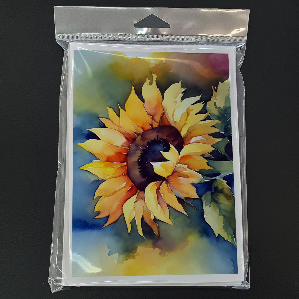 Sunflowers in Watercolor Greeting Cards Pack of 8