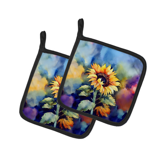 Buy this Sunflowers in Watercolor Pair of Pot Holders