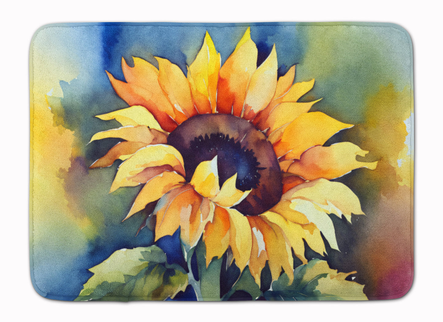 Buy this Sunflowers in Watercolor Memory Foam Kitchen Mat