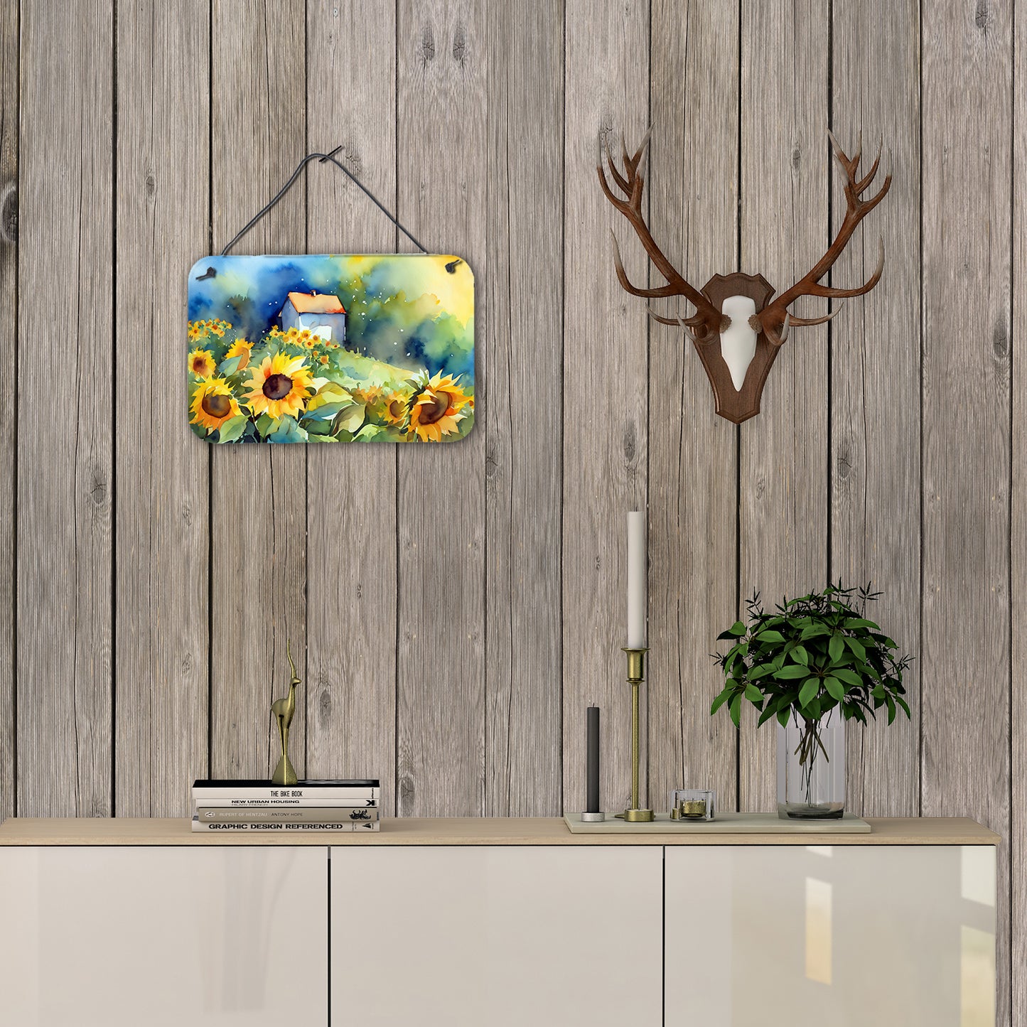 Sunflowers in Watercolor Wall or Door Hanging Prints