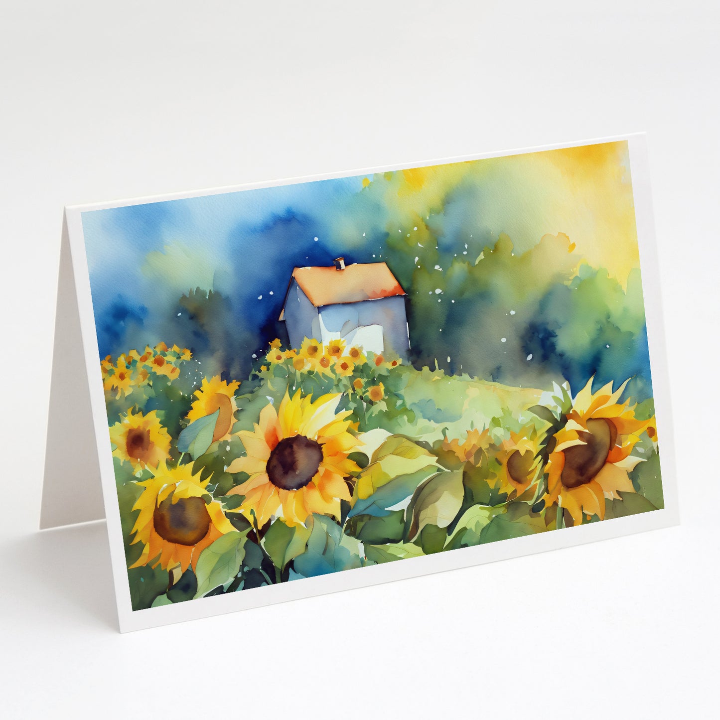 Buy this Sunflowers in Watercolor Greeting Cards Pack of 8