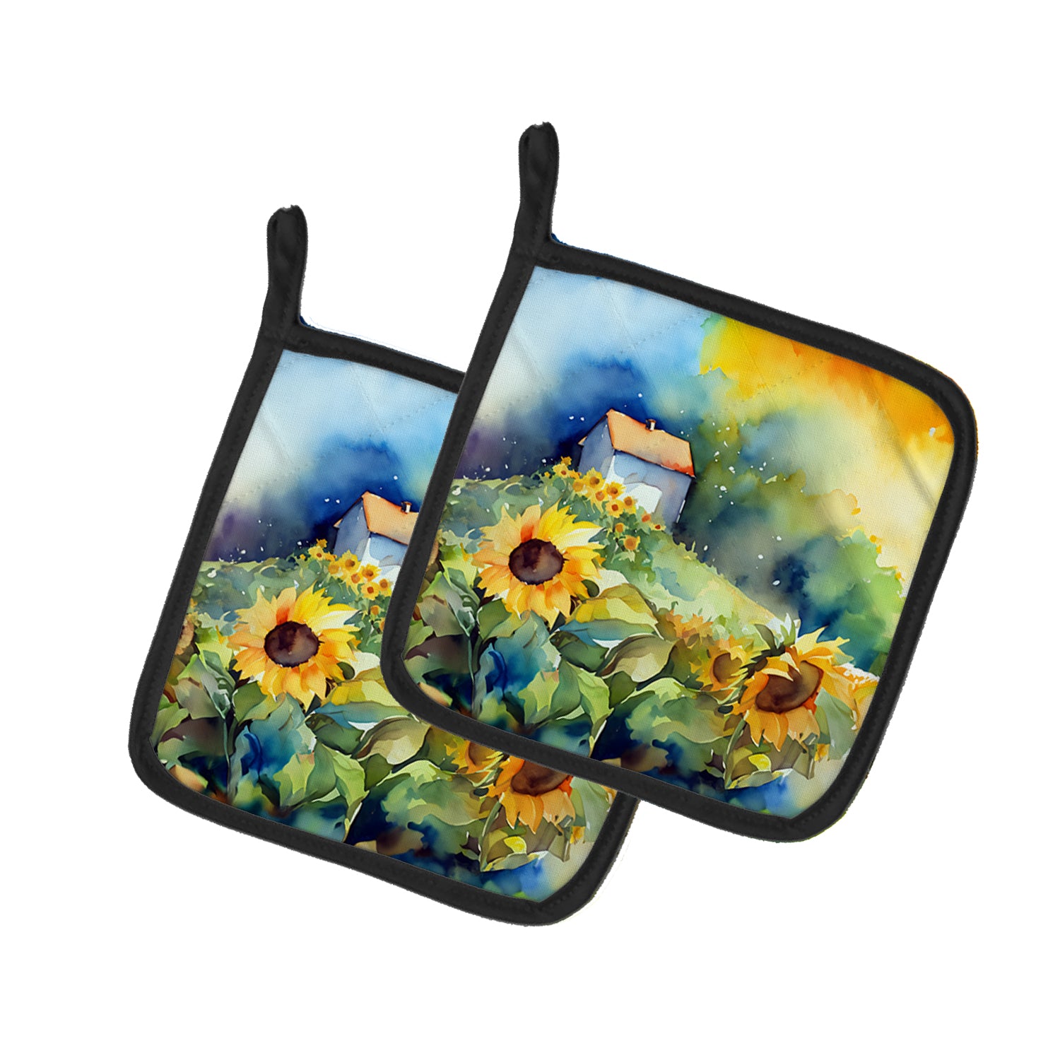 Buy this Sunflowers in Watercolor Pair of Pot Holders