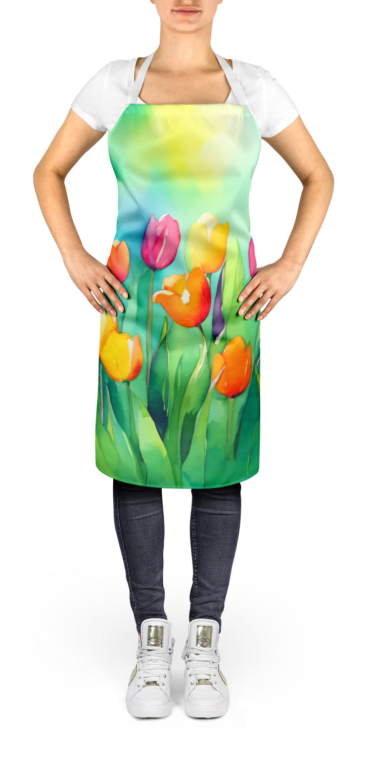 Tulips in Watercolor Apron