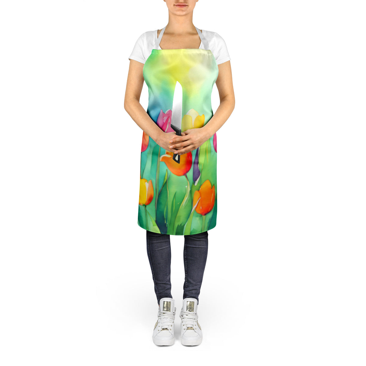 Tulips in Watercolor Apron