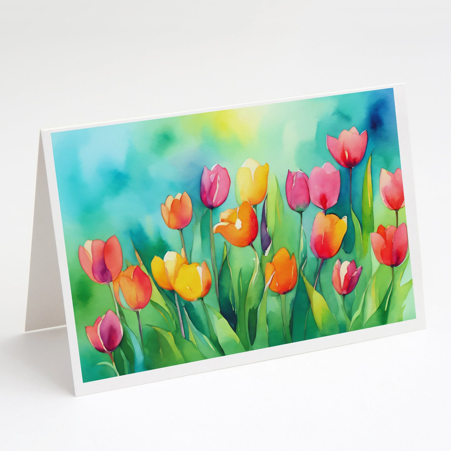 Buy this Tulips in Watercolor Greeting Cards Pack of 8