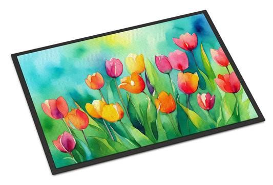 Buy this Tulips in Watercolor Doormat