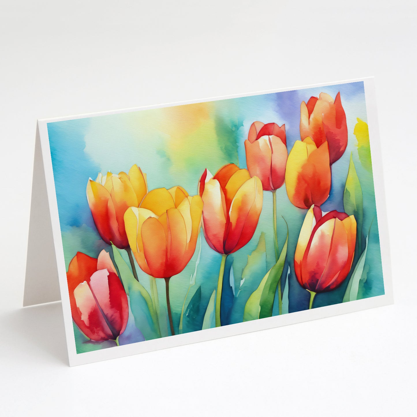 Buy this Tulips in Watercolor Greeting Cards Pack of 8