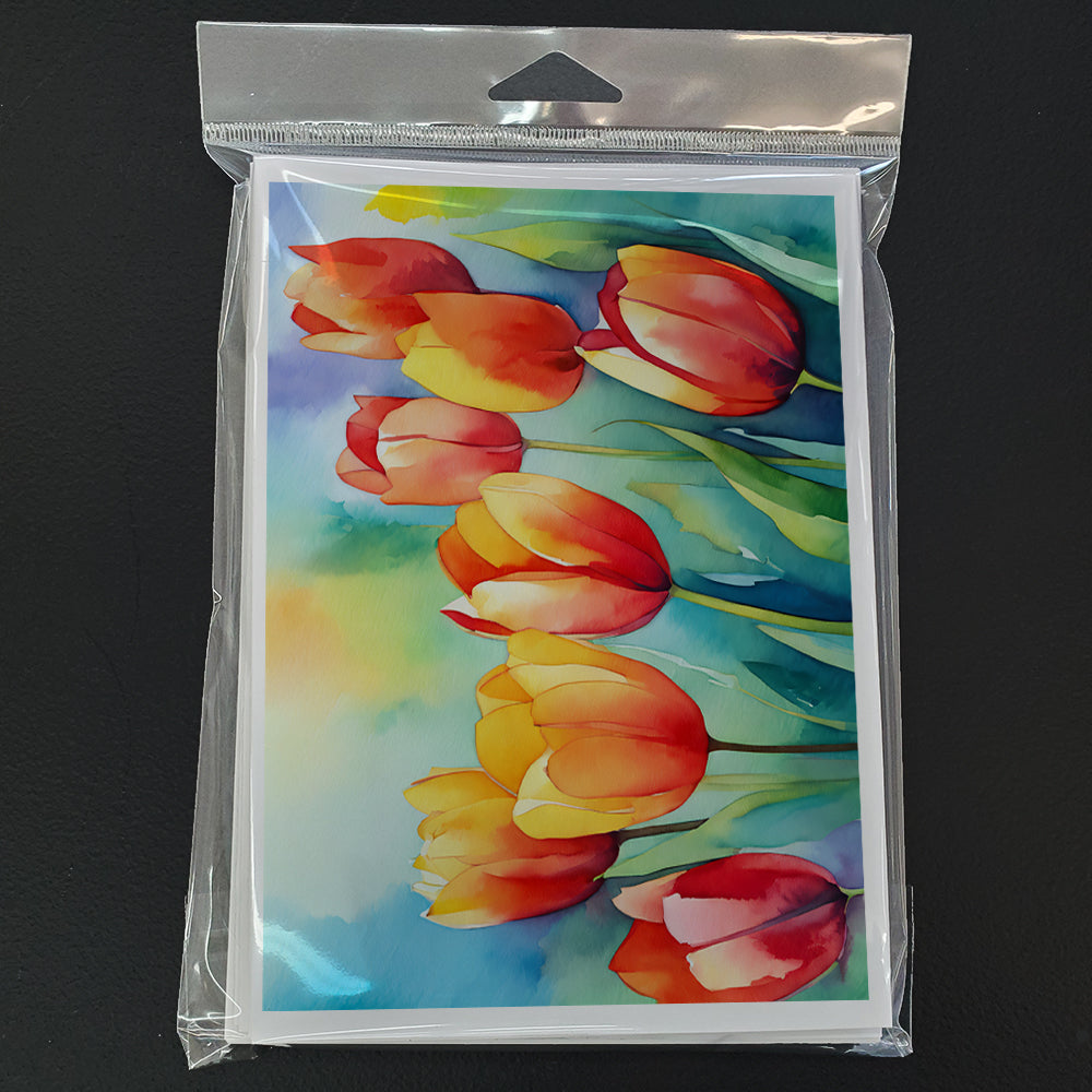 Tulips in Watercolor Greeting Cards Pack of 8