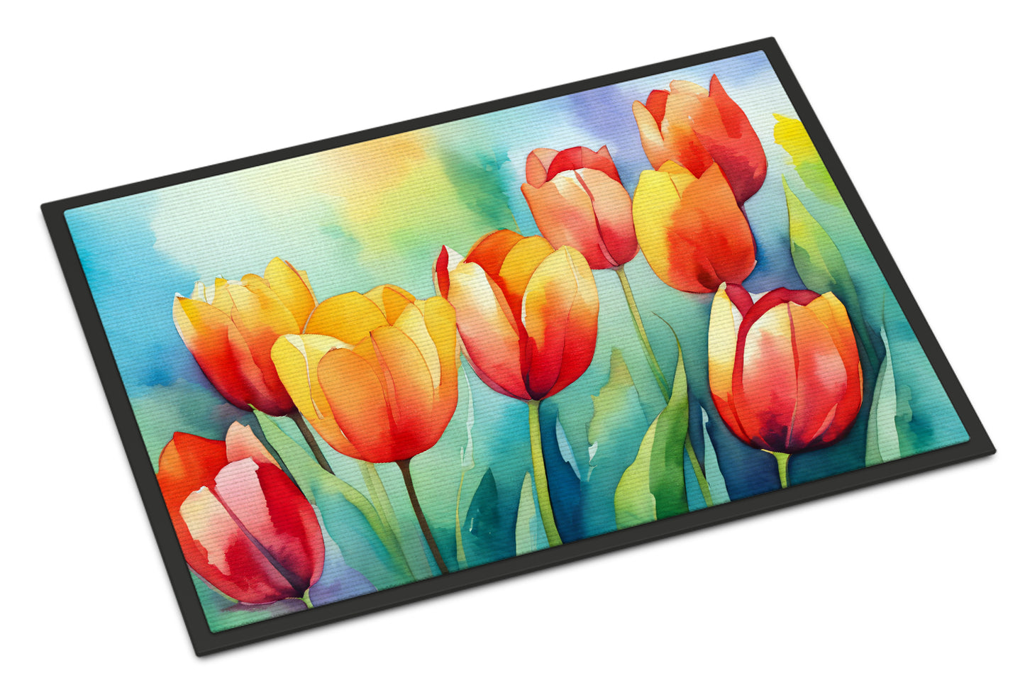 Buy this Tulips in Watercolor Doormat