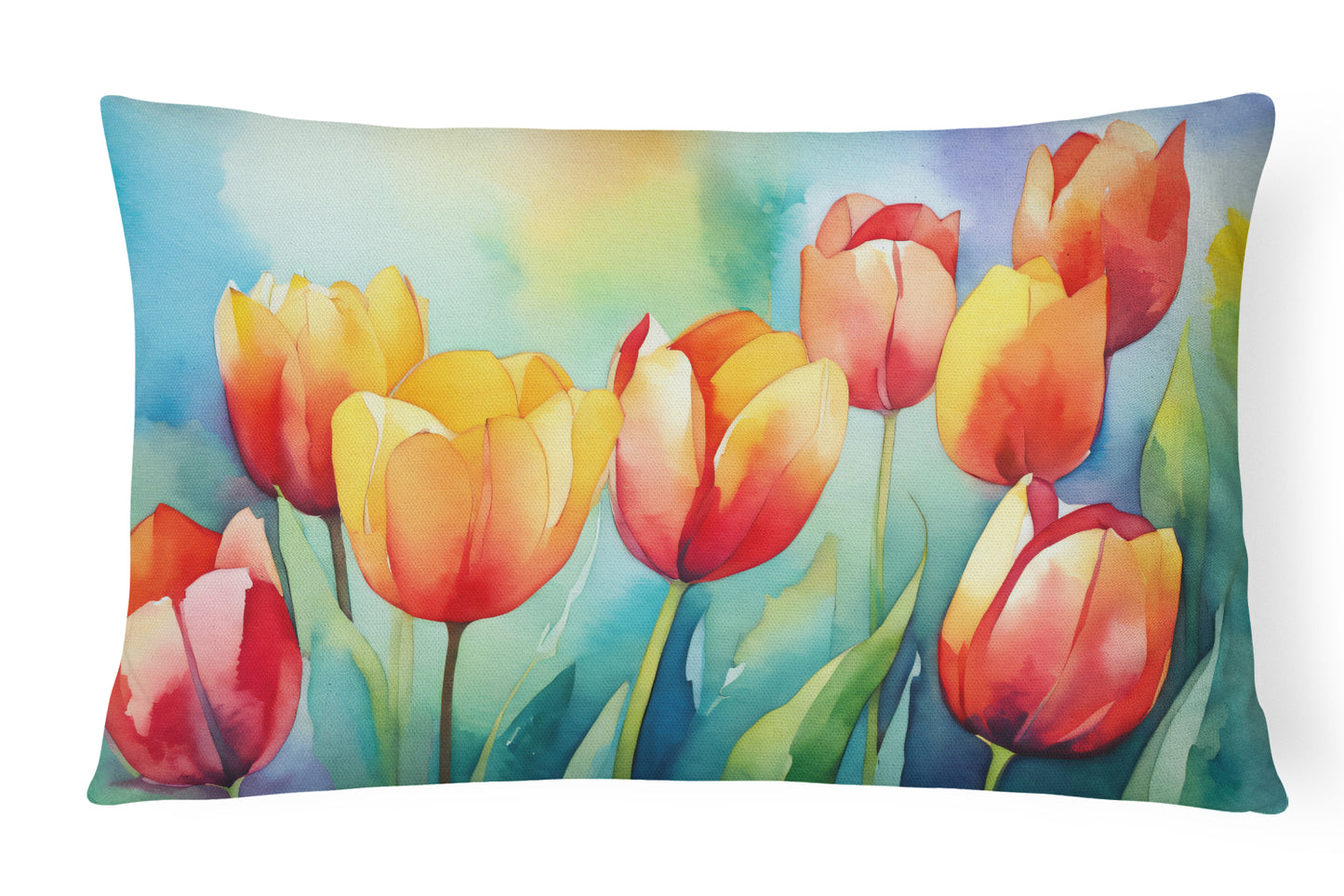 Buy this Tulips in Watercolor Throw Pillow