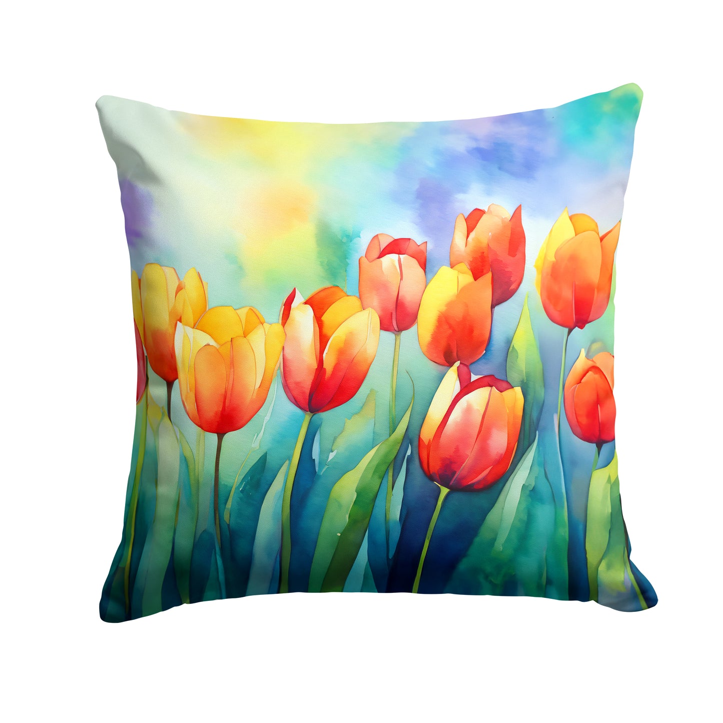 Buy this Tulips in Watercolor Throw Pillow