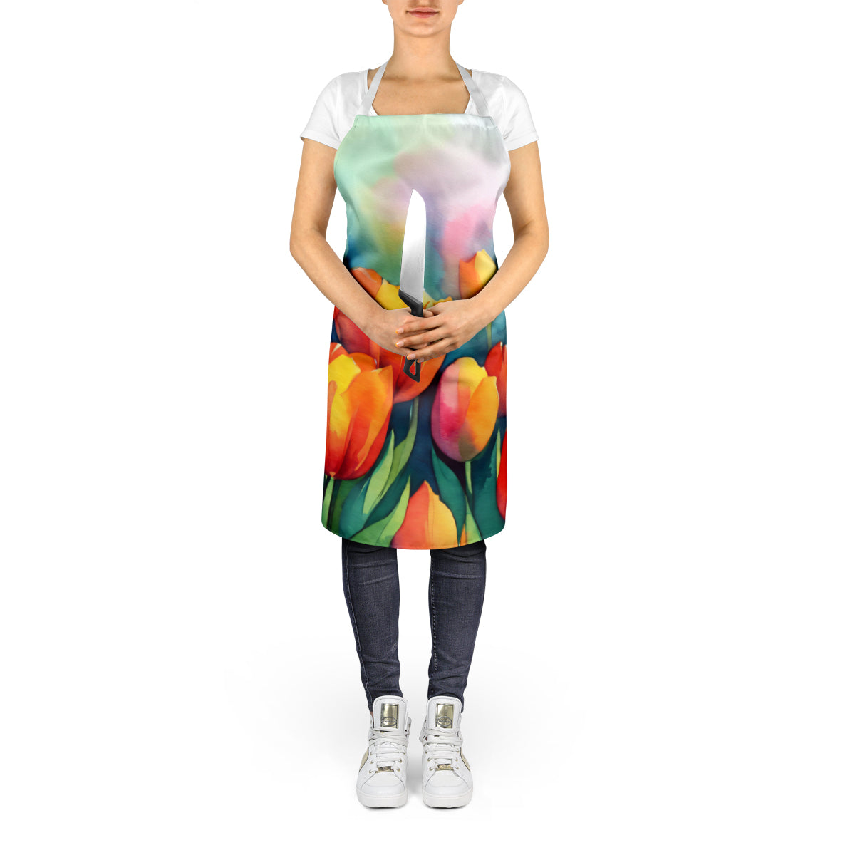 Tulips in Watercolor Apron