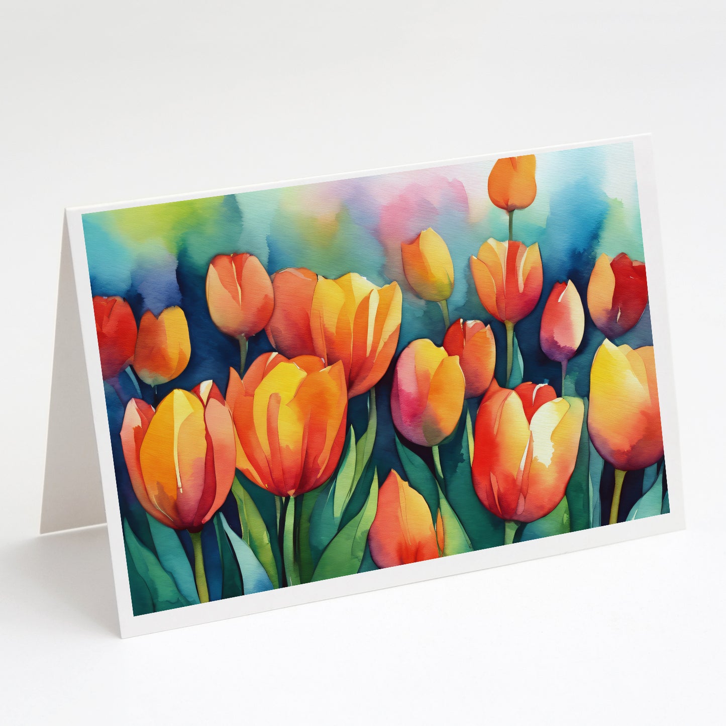 Buy this Tulips in Watercolor Greeting Cards Pack of 8