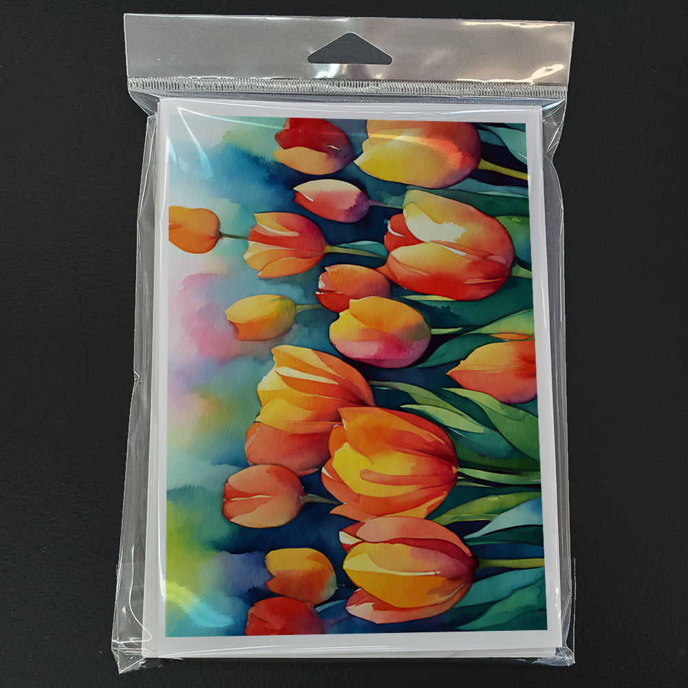 Tulips in Watercolor Greeting Cards Pack of 8