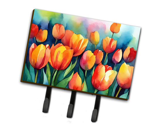 Buy this Tulips in Watercolor Leash or Key Holder