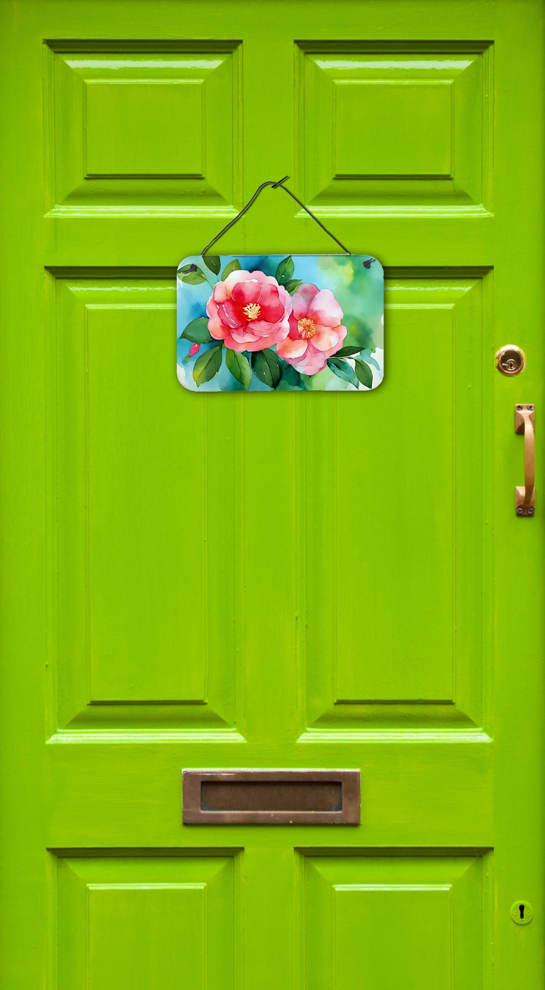 Alabama Camellia in Watercolor Wall or Door Hanging Prints