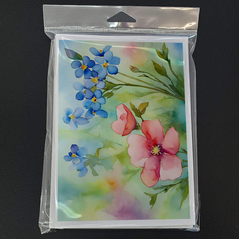 Alaska Forget-me-nots in Watercolor Greeting Cards Pack of 8