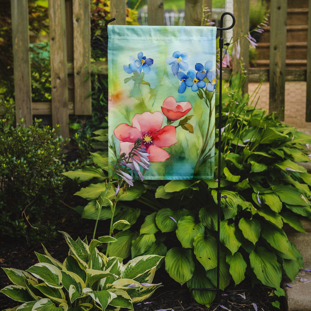 Alaska Forget-me-nots in Watercolor Garden Flag